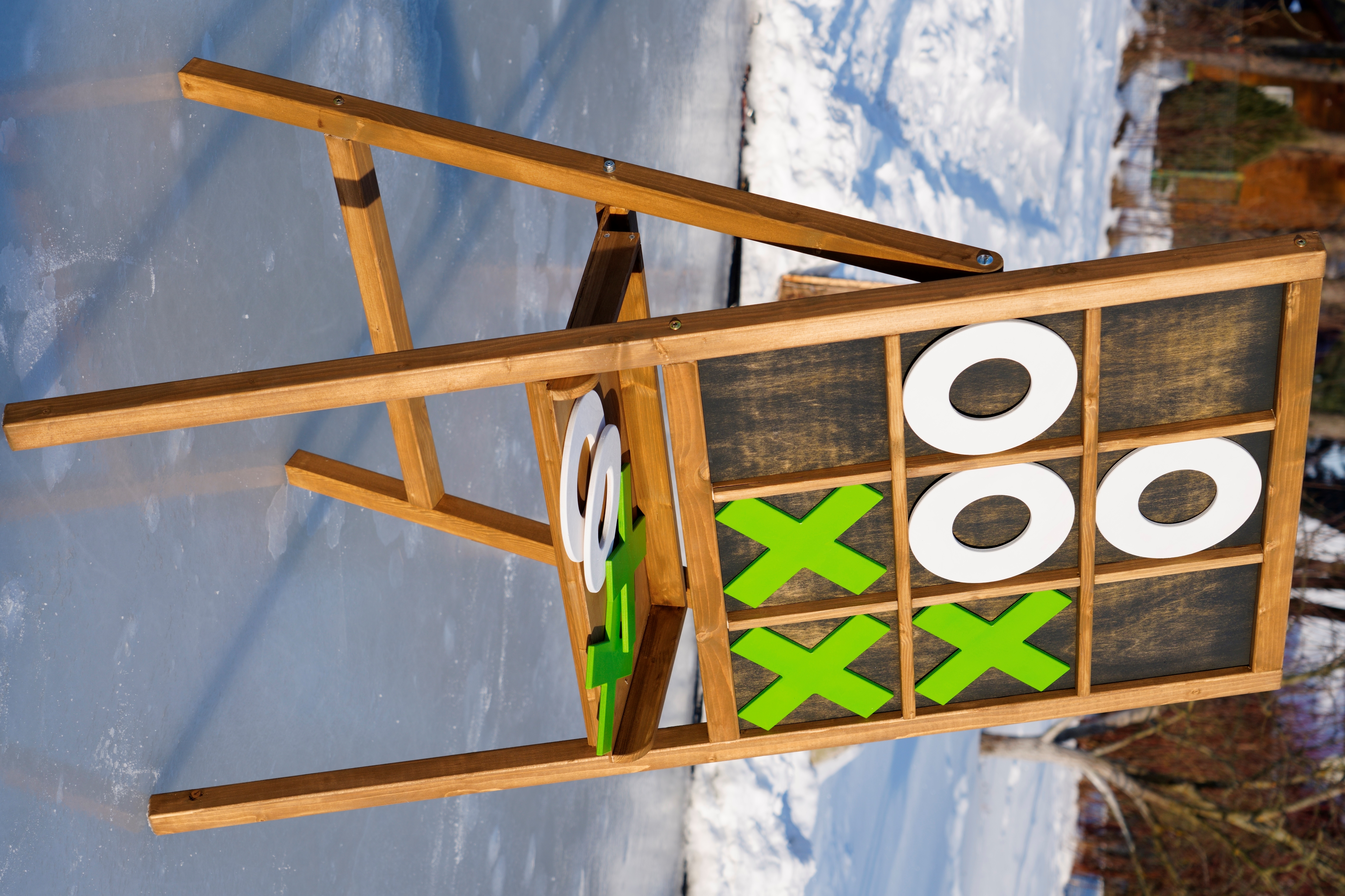 Wooden Outdoor Tic-Tac-Toe Game