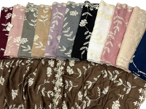 Embroidered Floral Scarves