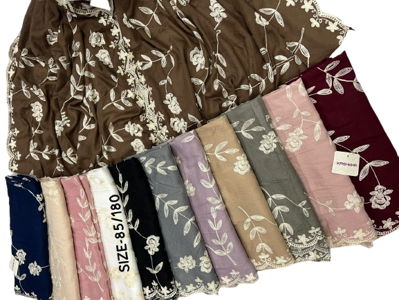 Embroidered Viscos Fabric Scarf Collection