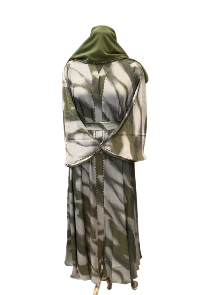 Elegant Green Abaya Set