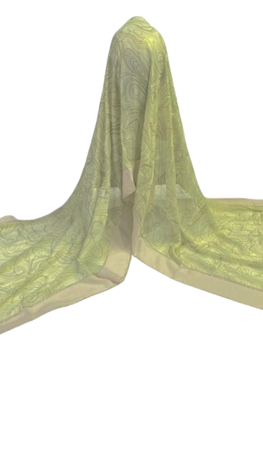 Golden Green Chiffon Scarf