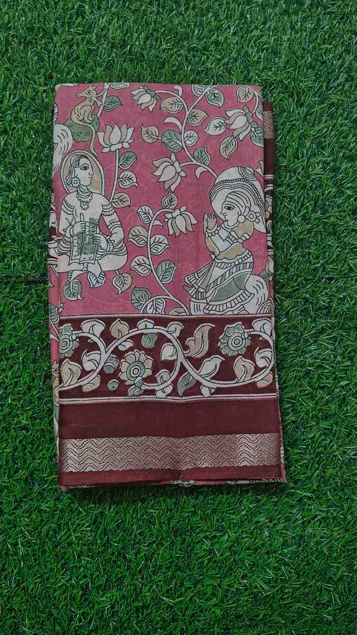 Handcrafted Kalamkari Saree