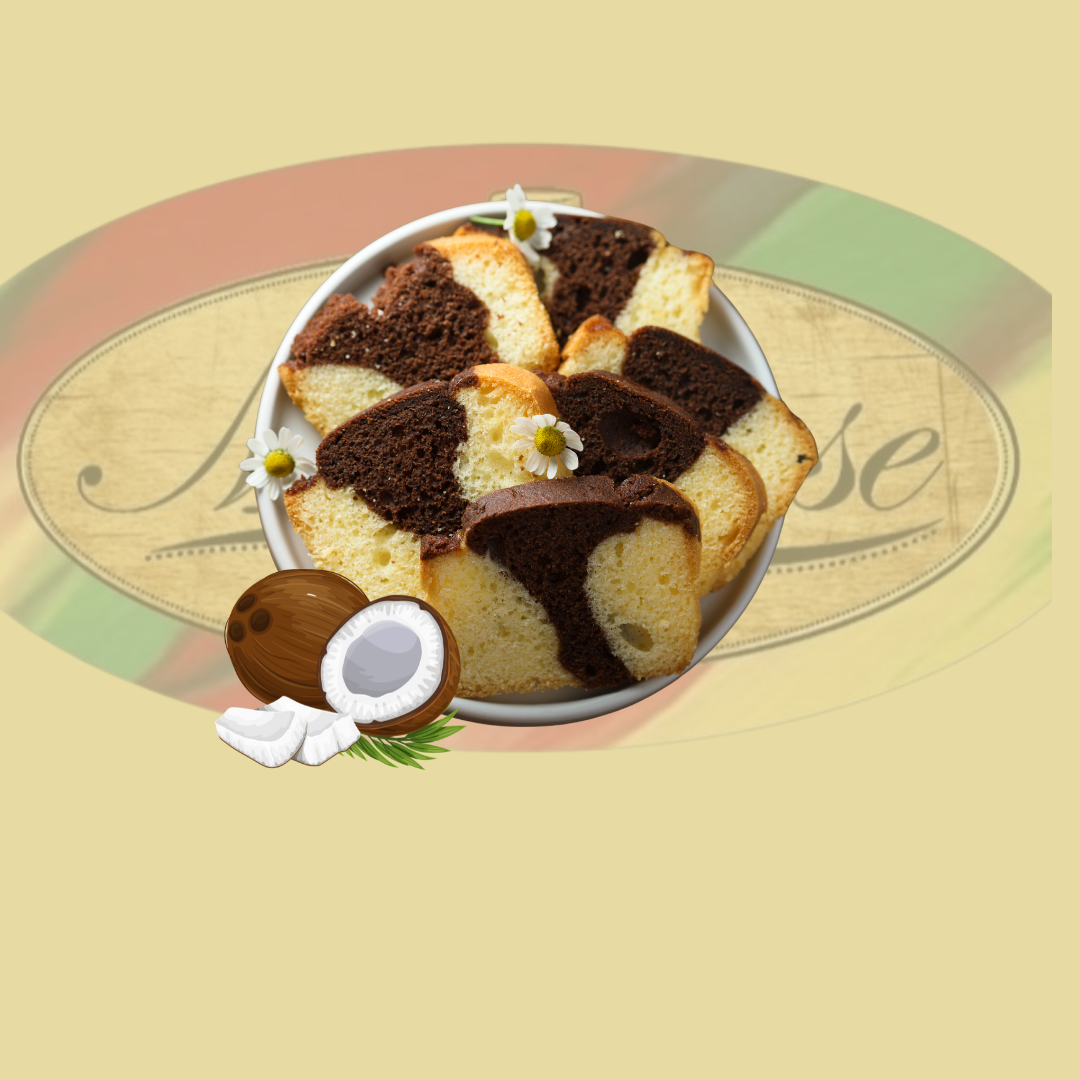 Coconut Marble Rum Cake 