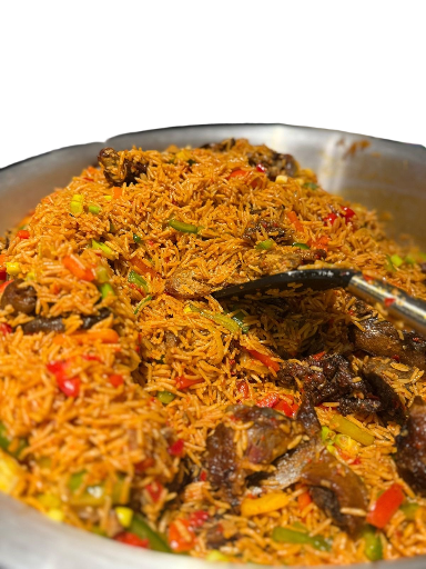 Goat Meat (Asun) Jollof Rice 