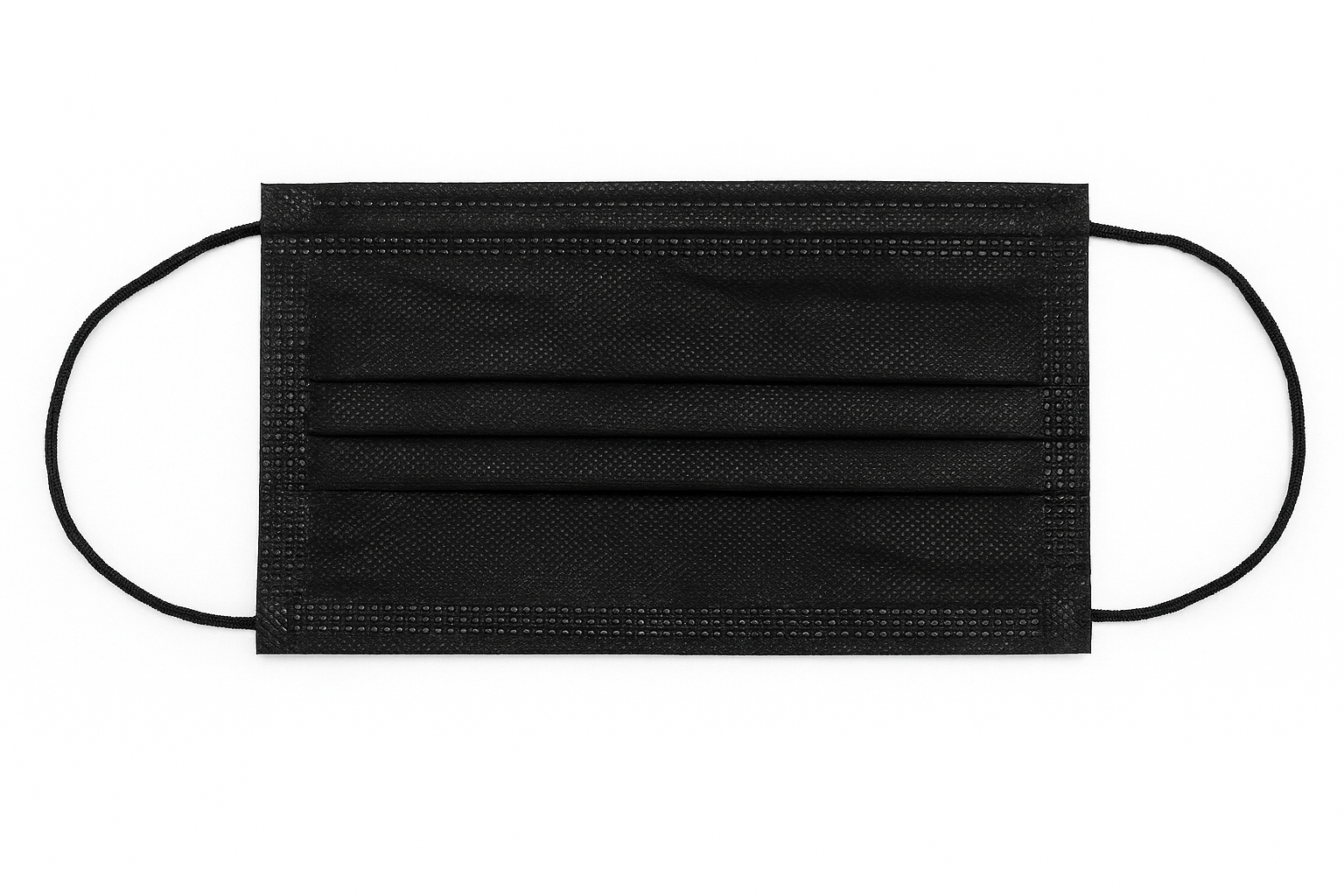 Tapabocas Negro Termosellado –Triple Capa Desechable