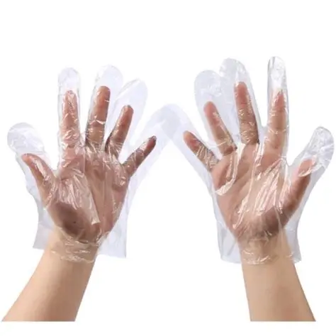 Guantes desechables de plástico