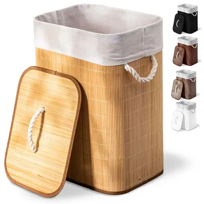 Cesto de roupa em bambu