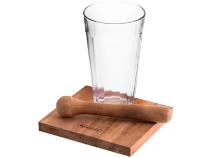 Kit Caipirinha com Copo, Socador e Tábua