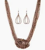 Elegant Copper Necklace and Earring Set