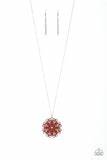 spin your pinwheel red Necklace and Earring Set