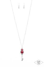 Unlock every door red Necklace and Earrings Set