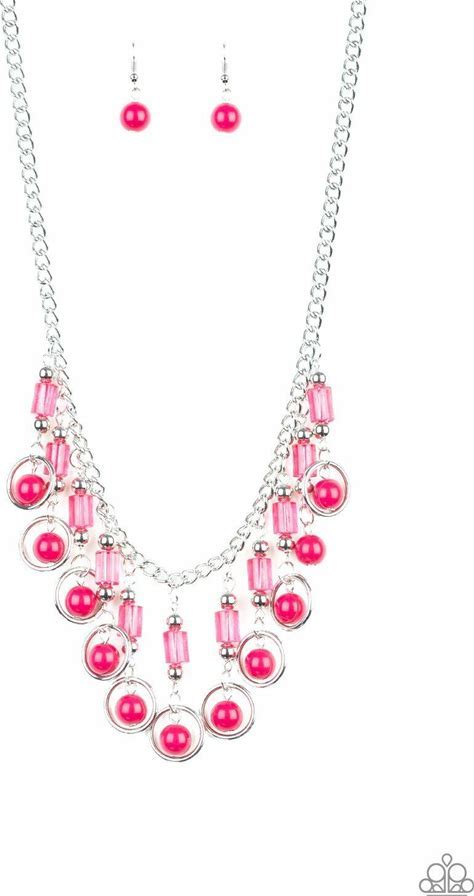 Cool Cascade Pink Necklace and Earring Set