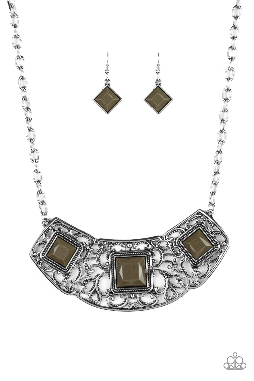 Elegant Geometric Necklace and Earring Set
