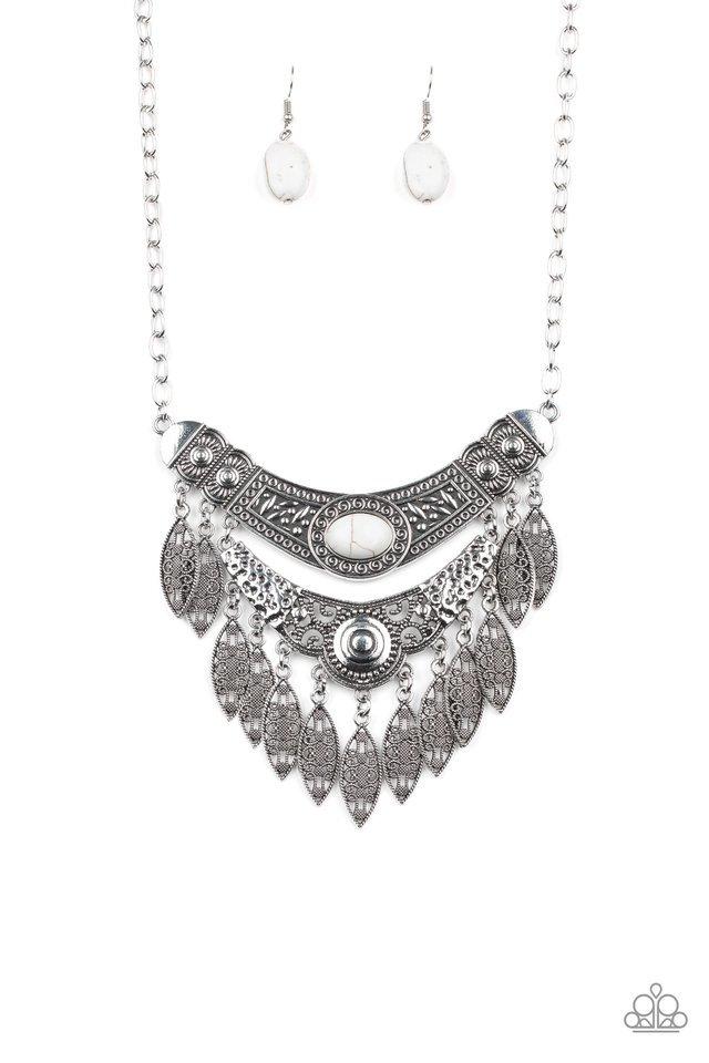 Island Queen White  Necklace and Earring Set