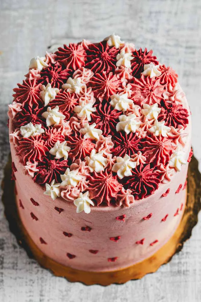 Inside Out Pink Velvet Cake