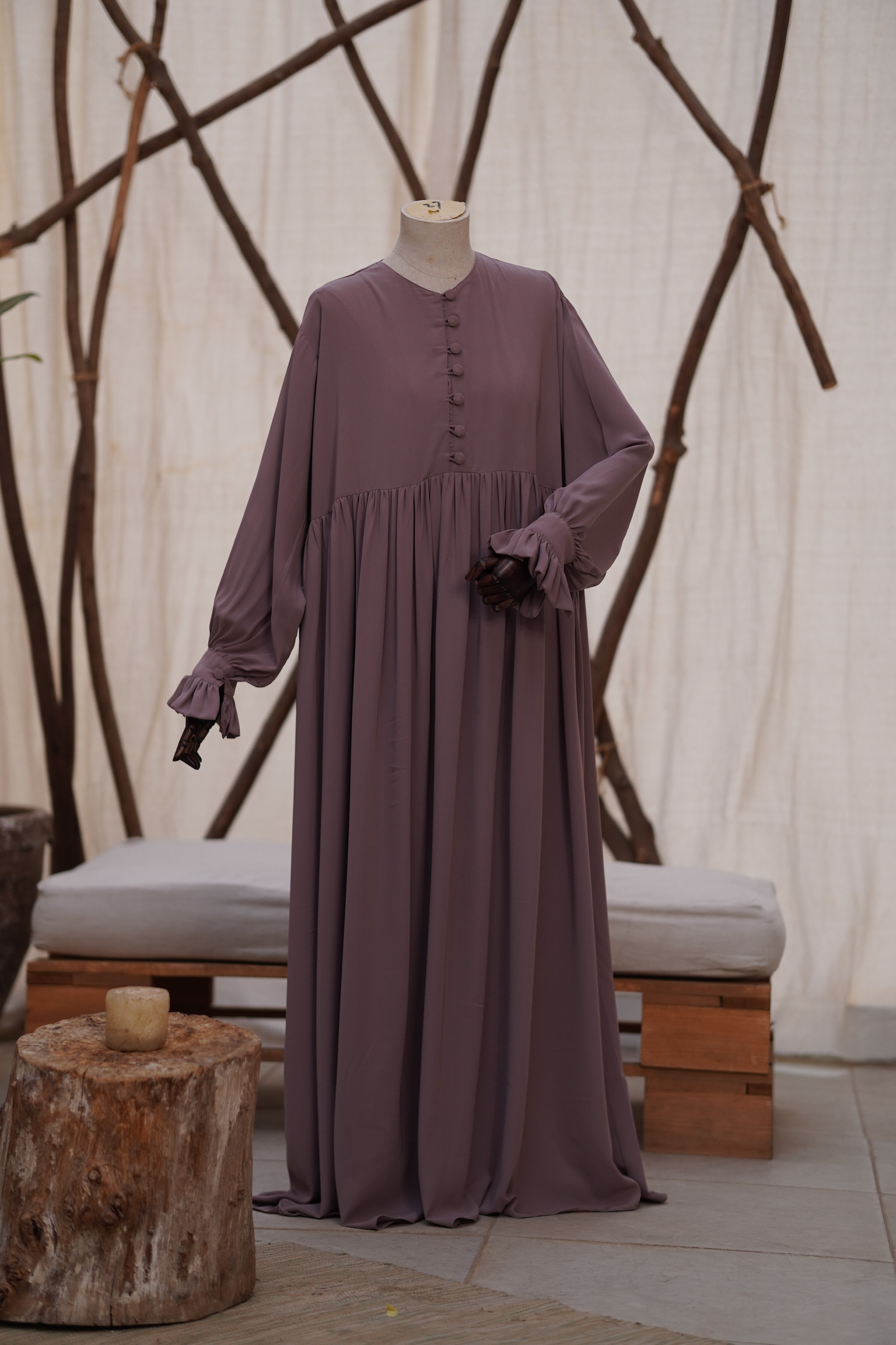 Elegant Mauve Maxi Dress