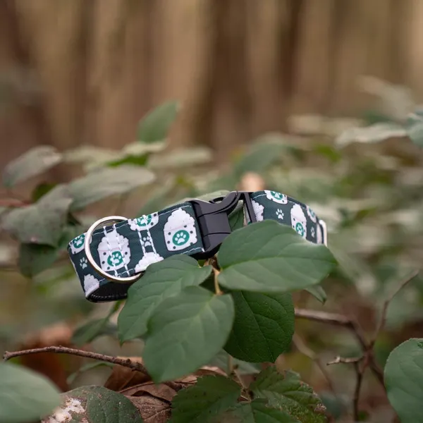 Green Cat Pattern Dog Collar