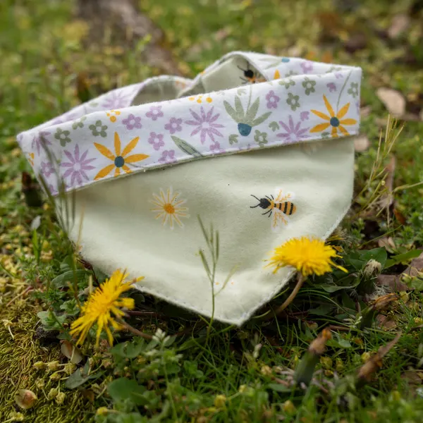 Floral Bee Baby Bandana Bib