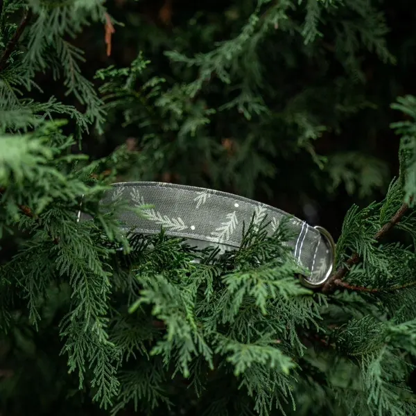 Grey Fabric Dog Collar