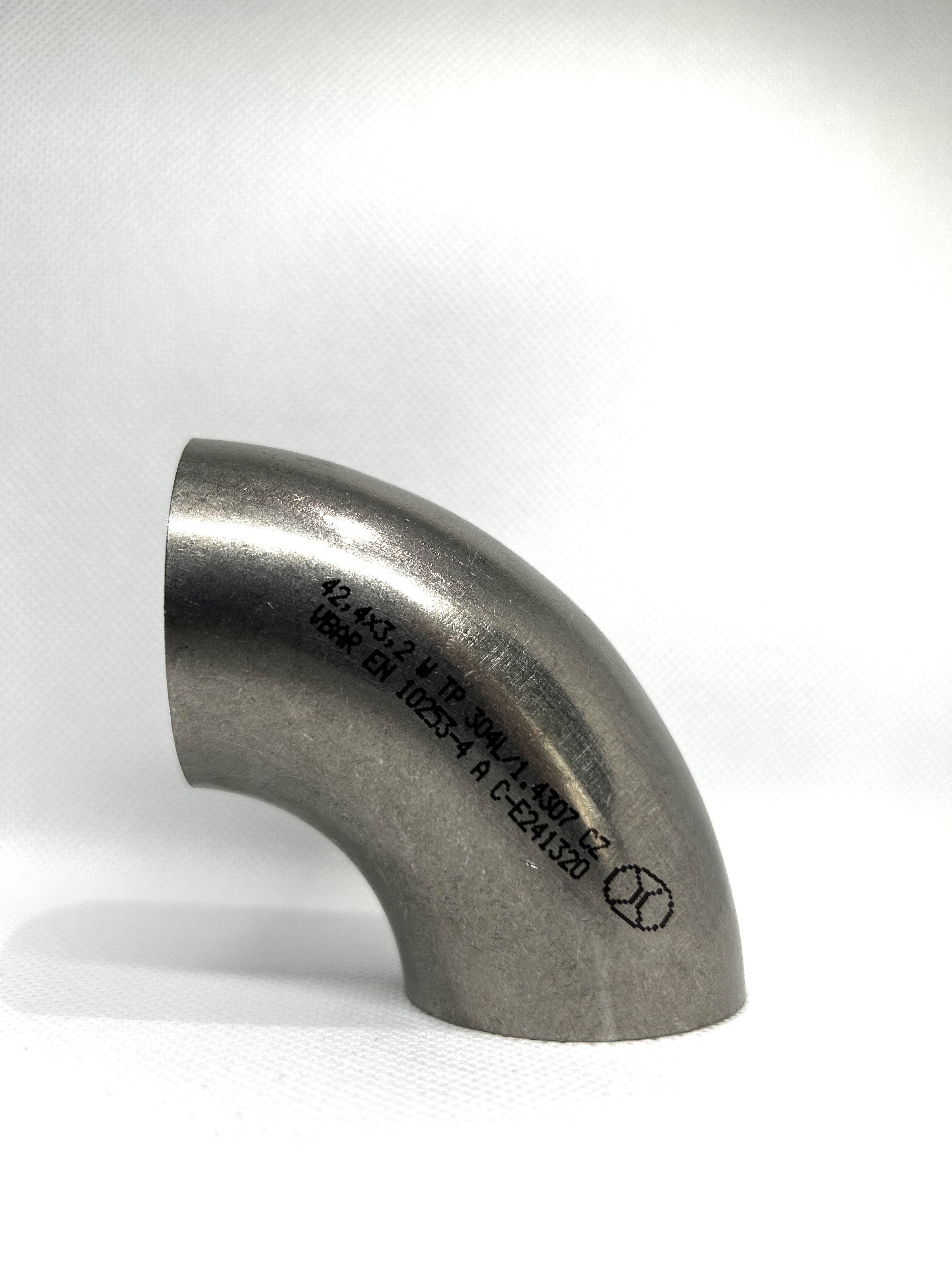 Nerūdijančio plieno alkūnė 42,4x3,2 mm. (1,25") 