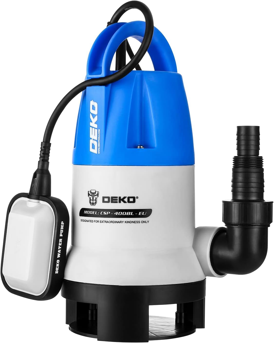 Water Pump: DEKO Submersible Water Pump 400W 8000L/H, Portable Water Sump Pump to Empty Pool, Water Drainage Pump for Clean and Dirty Water for Garden Pond, Pools, and Ditches + Float Switch