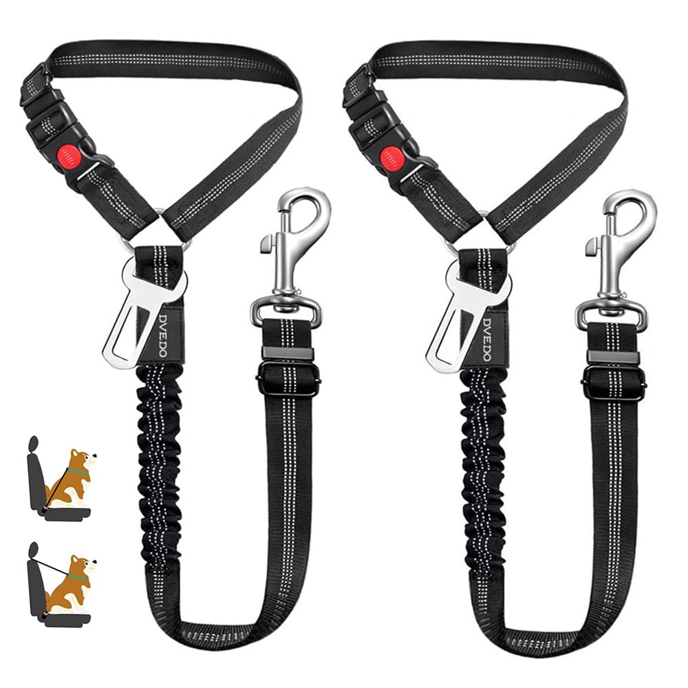 DVEDO 2-in-1 Dog Seatbelts for Cars – 2 Pack