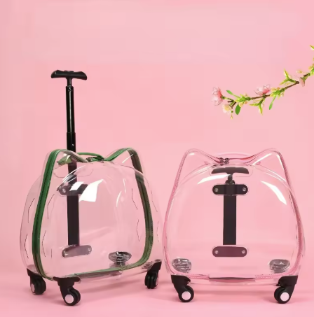Transparent Cat-Shaped Pet Carrier Suitcase