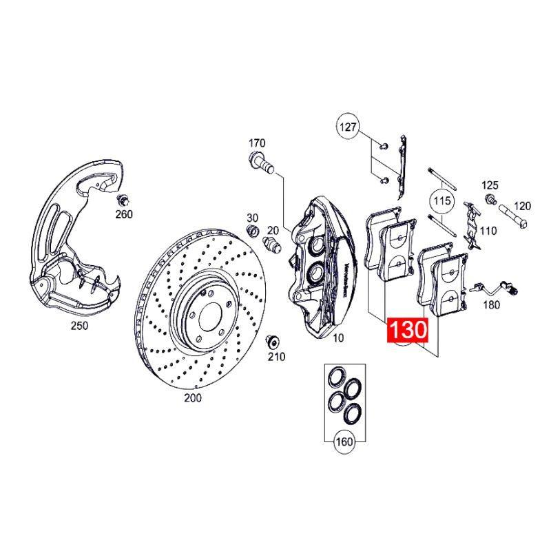 A0004211402 Front Brake Pad Fits Mercedes Benz W222 S500