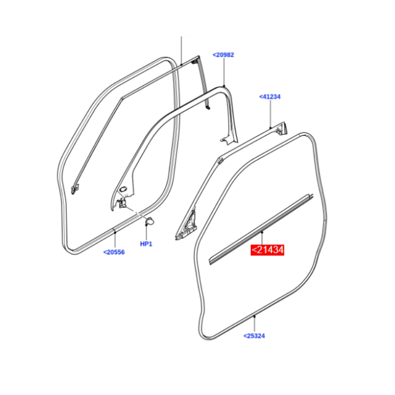 LR048290 LR048292 Weather Strip Fits Land Rover Range Rover Evoque L538 