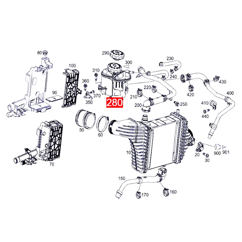 A1332000285 Expansion Tank Fits Mercedes Benz W176 C117 X156 AMG CLA45 4matic GLA45