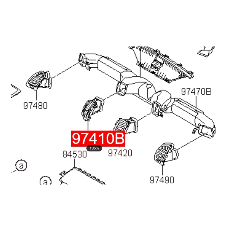 974102P105 Left Duct Assy CRT Air Vent Fits Kia Sorento XM 