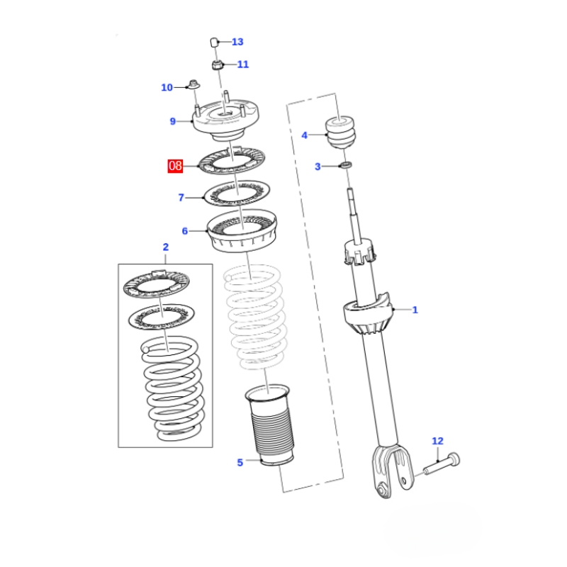 T4N12637 Front Shock Absorber Spcaer Fits Jaguar F-PACE X761 P250 P340 P400