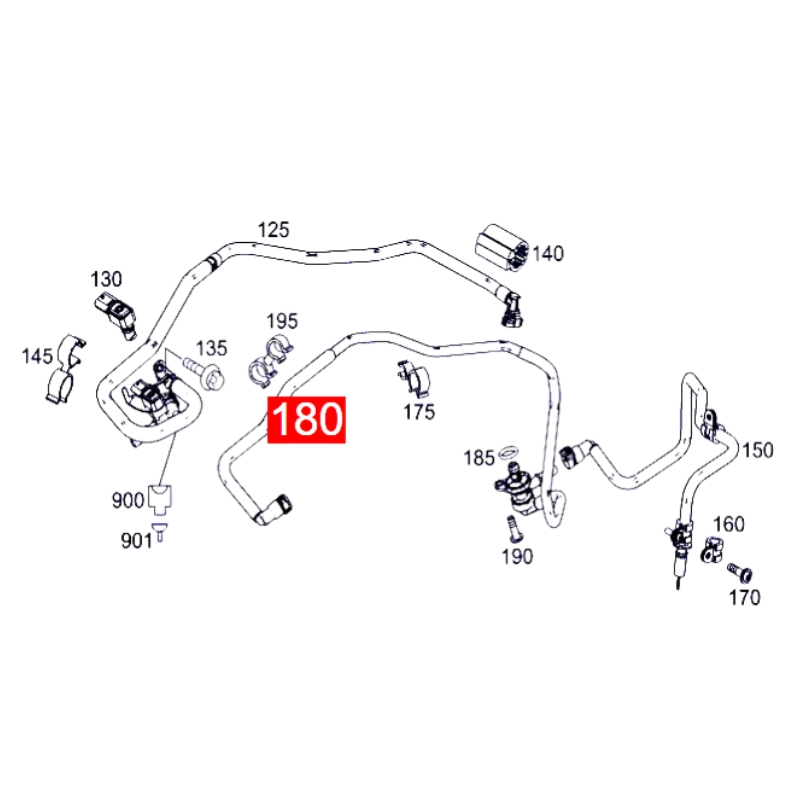 A1330106800 Purge Line Fits Mercedes Benz W176 C117 X156 AMG CLA45 4matic