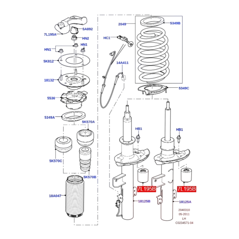 LR041112 Rear Lower Vibration Damper Fits Land Rover Ranger Rover Evoque L538 