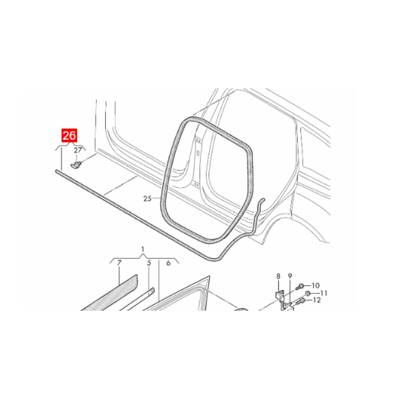 4M0839120D 4M0839982A Rear Right Door Seal Fits Audi Q7 4MB 