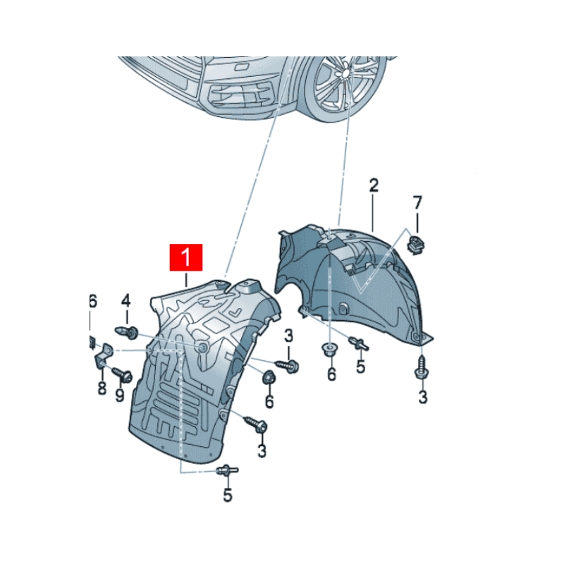 4M0821172AF Front Right Wheel Arch Cover Fits Audi Q7 4MB 