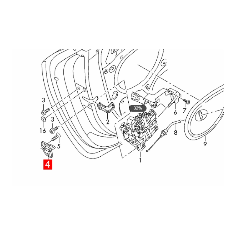 4M0837033 Door Lock Striker Fits Audi Q7 4MB 