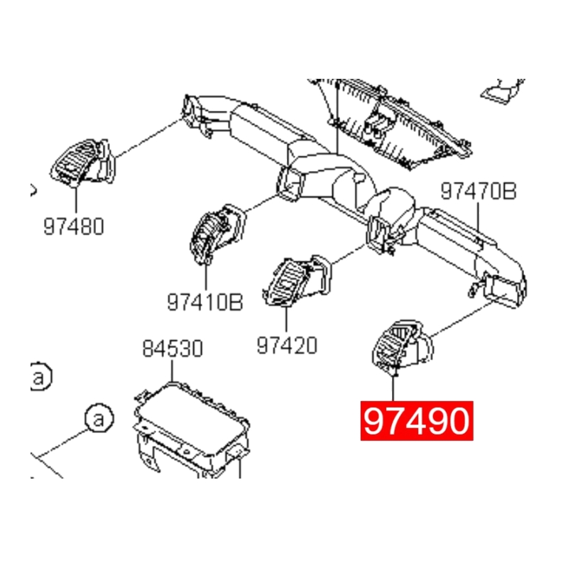 974902P105 Right Duct Assy Side Air Vent Fits Kia Sorento XM 