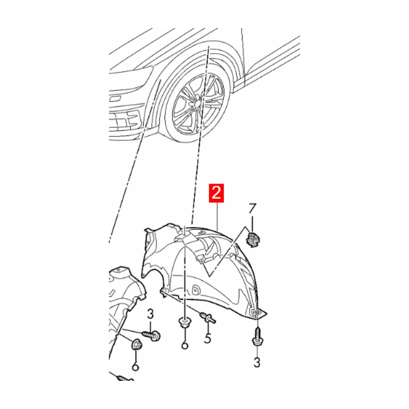 4M0821192H Front Right Fender Liner Fits Audi Q7 4MB 