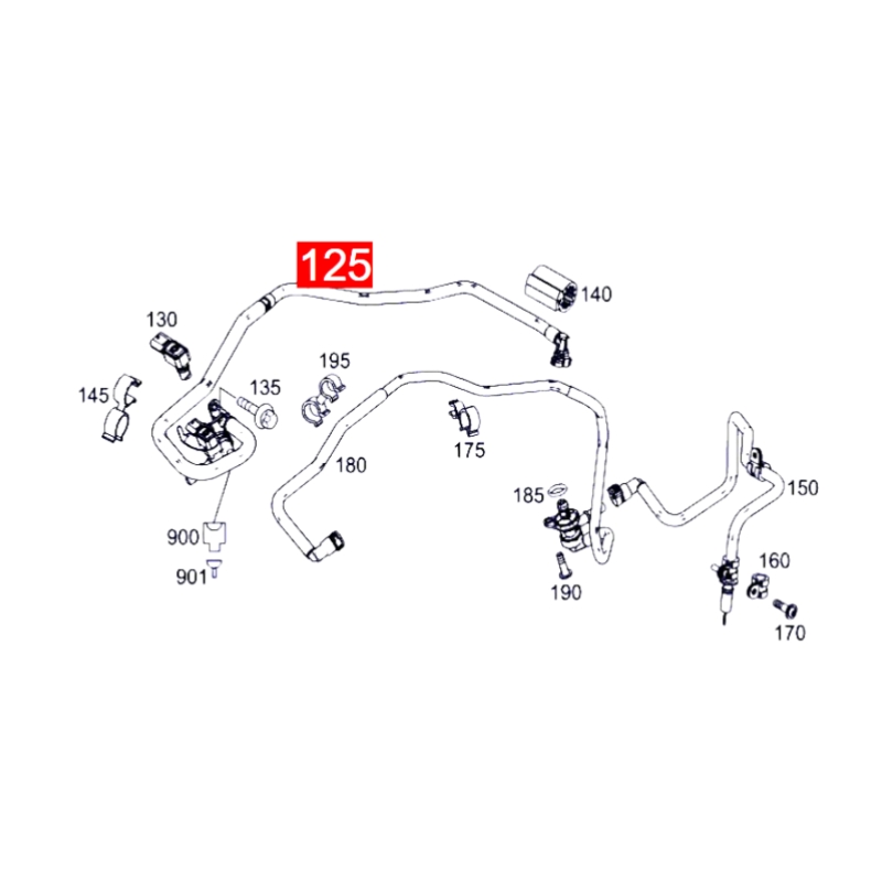 A1330106900 Purge Line Fits Mercedes Benz W176 C117 X156 AMG CLA45 4matic GLA45