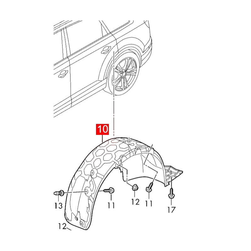 4M0810172M Rear Right Inner Fender Liner Fits Audi Q7 4MB 