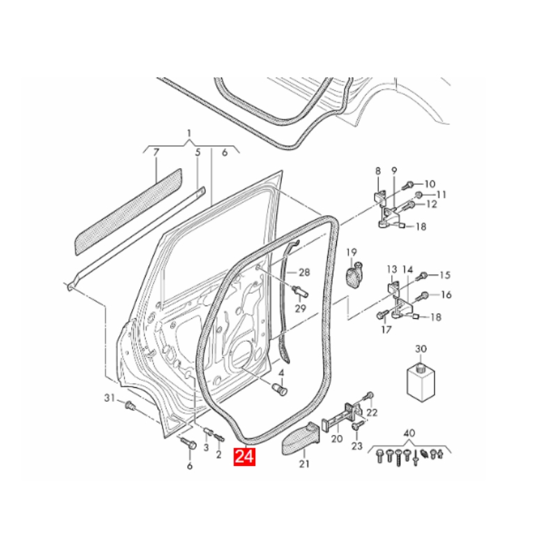 4M0839911C Rear Outer Door Seal Fits Audi Q7 4MB 