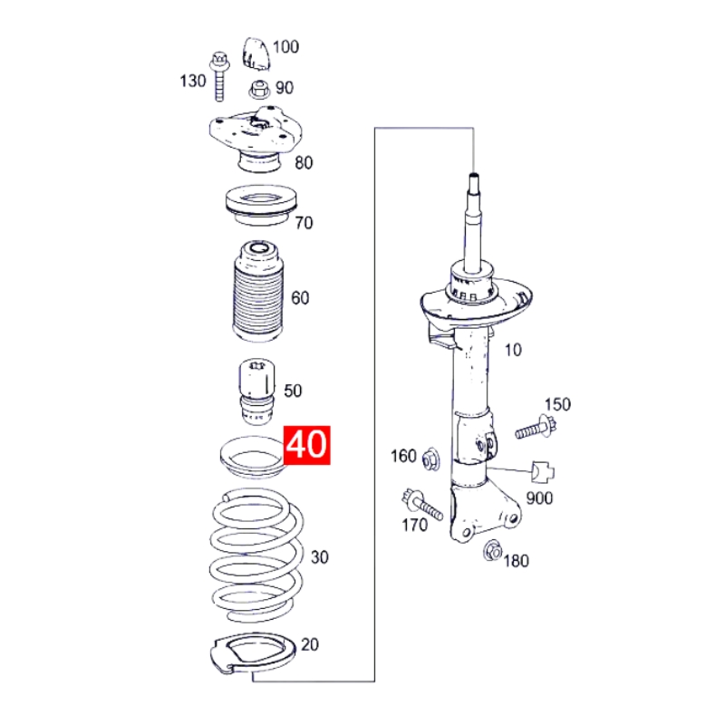 A2183220084 Front Shock Absorber Coil Spring Shim Fits Mercedes Benz W204 W212 C207 