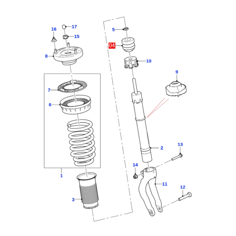 T4A19098 Front Bump Stop Rubber Fits Jaguar F-PACE X761 250PS 340PS P250 P340 P400