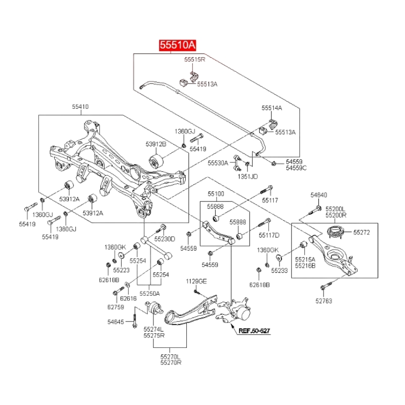 555103W100SJ Rear Stabilizer Bar Fits Hyundai IX35 LM Kia Sportage