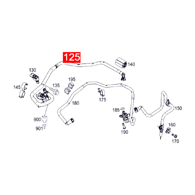 A1330101600 Purge Line Fits Mercedes Benz W176 C117 X156 AMG CLA45 4matic