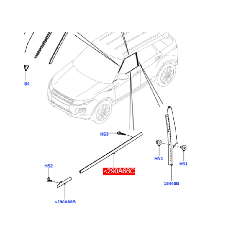 LR048551 LR048553 Weather Strip Fits Land Rover Range Rover Evoque L538 