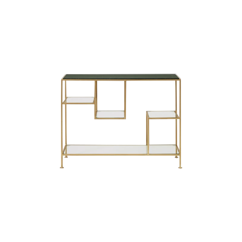 Modern Gold and Glass Console Table