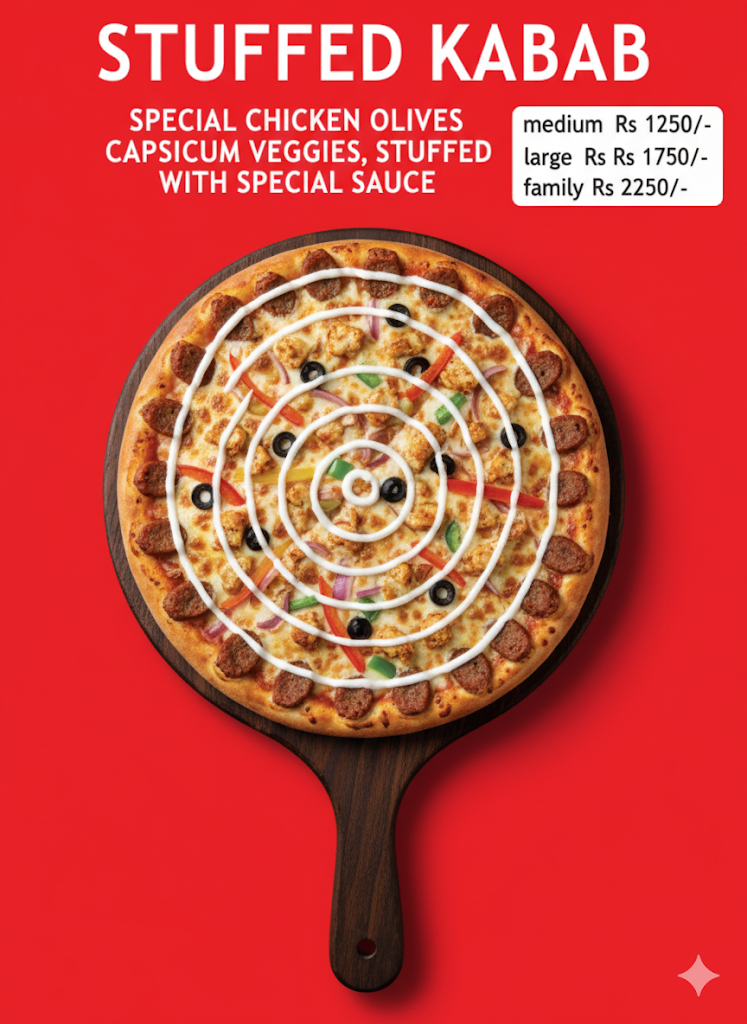 Stuffed Kabab Pizza