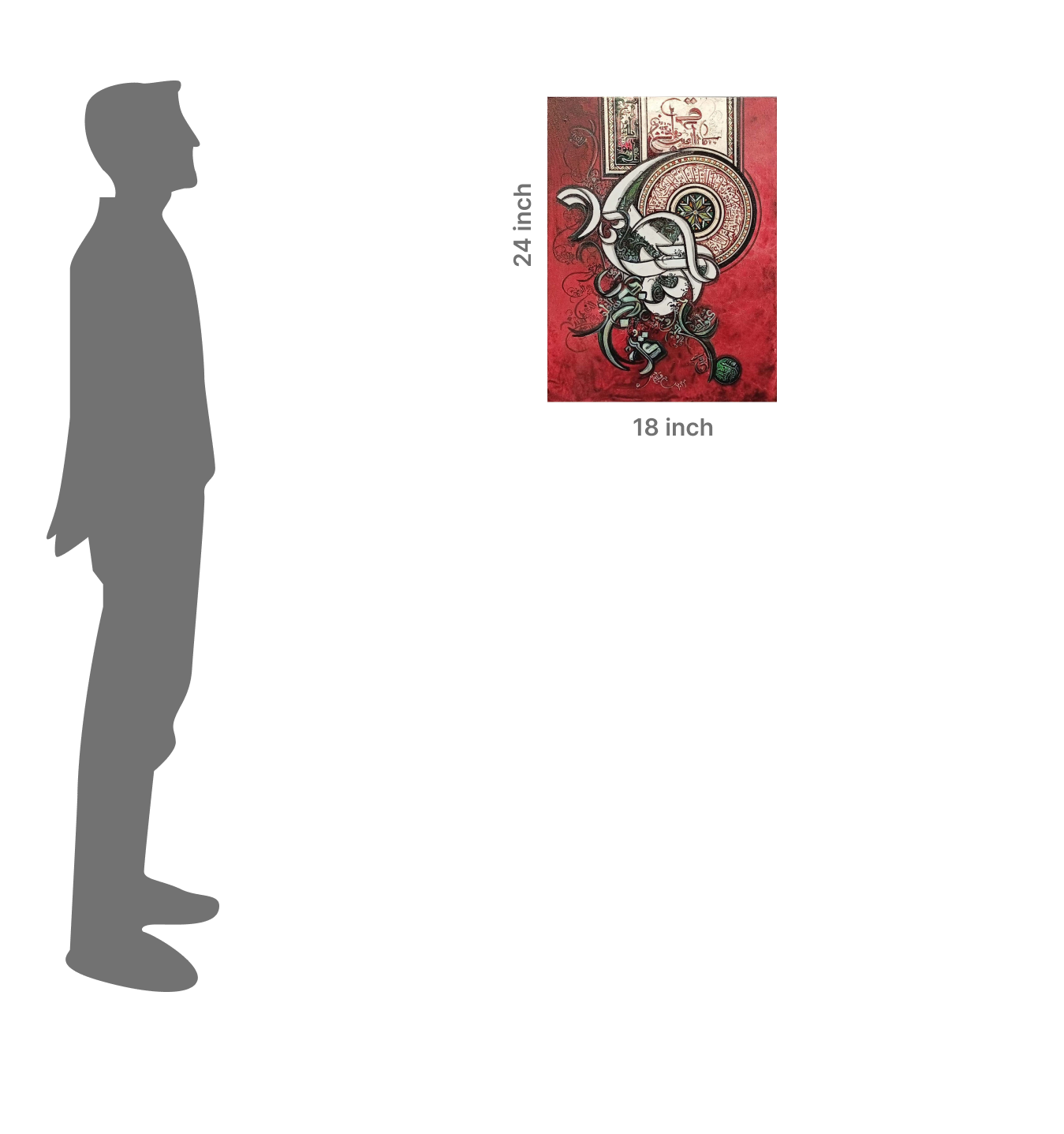 Rhythmic Calligraphy on Crimson